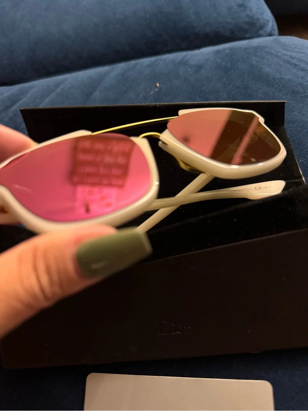 DIOR Abstract Square Mirrored Sunglasses White